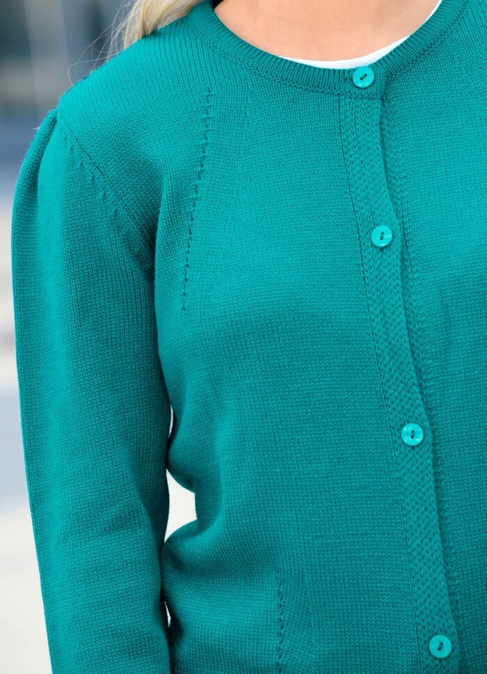 Strickjacke mit Raffungen 