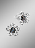 Ohrstecker im Blumen-Design mit Brillanten und Diamanten 