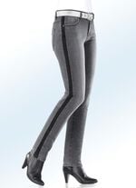 Magic-Jeans mit angesagtem Galonstreifen DUNKELGRAU