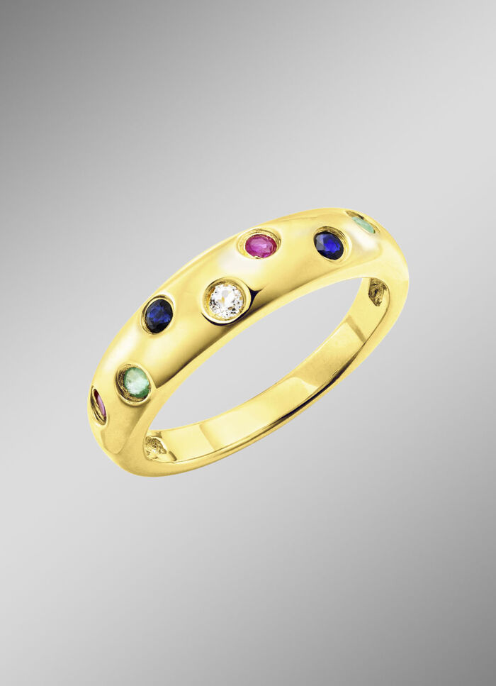 Strahlende Eleganz: Damenring mit echten Edelsteinen 