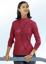 Shirt mit Stehkragen WEINROT