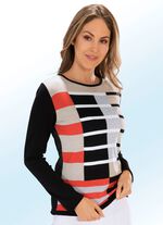 Pullover mit tollem Intarsien-Vorderteil 