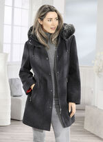 Longjacke mit abnehmbarer Kapuze 