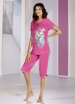 Schlafanzug, Tropfenausschnitt und Kordelzug im Dehnbund 