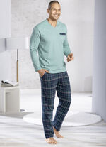 Comte-Schlafanzug mit V-Ausschnitt und offenen Abschlüssen 