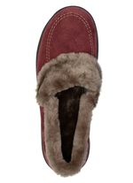 ELENA EDEN, warme Damen-Hausschuhe, Weite H, mit Lammfell BORDEAUX