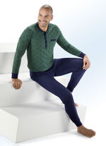 Pastunette Schlafanzug mit l&auml;ngerer Knopfleiste, Brusttasche, B&uuml;ndchenabschl&uuml;ssen 