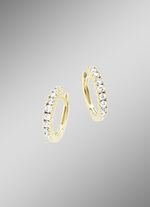 Funkelnde Creolen mit synth. Zirkonia 