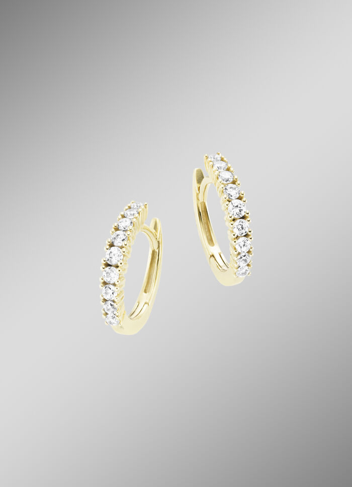 Funkelnde Creolen mit synth. Zirkonia 