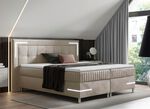 Boxspringbett mit LED-Beleuchtung und Topper CREME