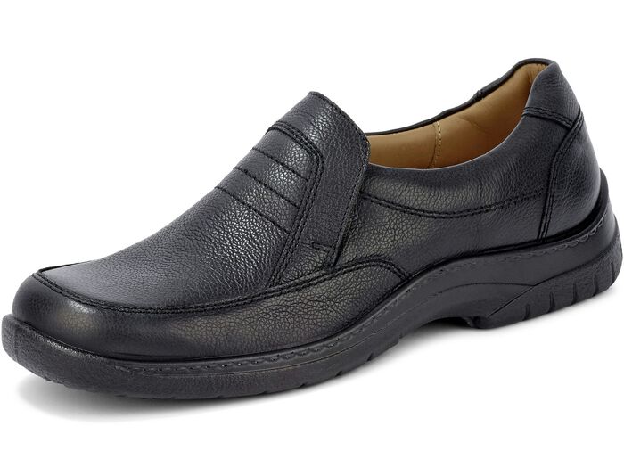 Klassische Herren-Slipper, mit atmungsaktivem Fußbett SCHWARZ