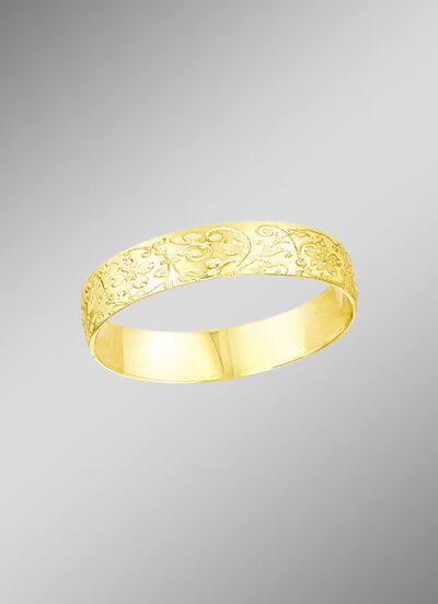 Trauring mit Wiener Gravur im Blütendesign 