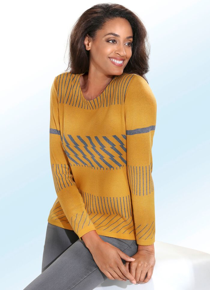 Pullover mit Modal und interessantem Streifenmuster 