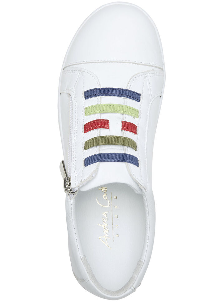 Andrea Conti Sneaker mit bunten Gummibändern WEISS