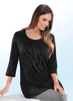 Longshirt mit Plättchen-Motiv SCHWARZ