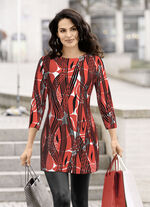 Tunika mit modisch flachem Halsausschnitt 