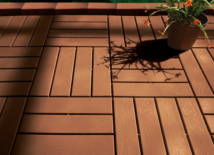 Terrassenplatten, 12er-Set, mit Stecksystem BRAUN