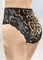 Laurina Dreierpack Slips mit Raubtierdessin 