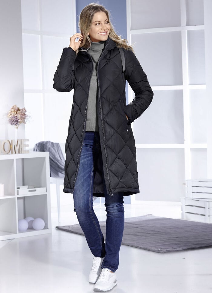 Funktionsmantel mit Rautenstepp 