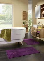 Barfußweicher Badteppich mit natürlichem Blätter-Dessin BEERE