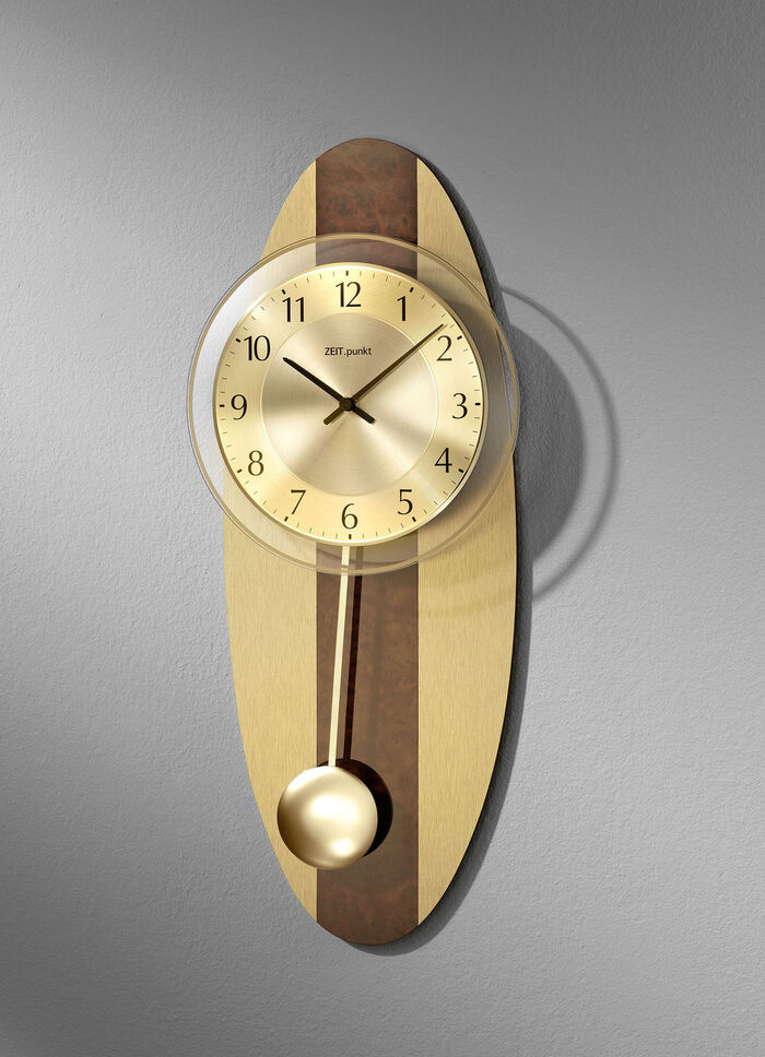 Wanduhr mit Funkuhrwerk GOLD-BRAUN