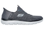 SKECHERS, Herren-Sneaker, mit geformter Slip-Ins Fersenplatte ANTHRAZIT