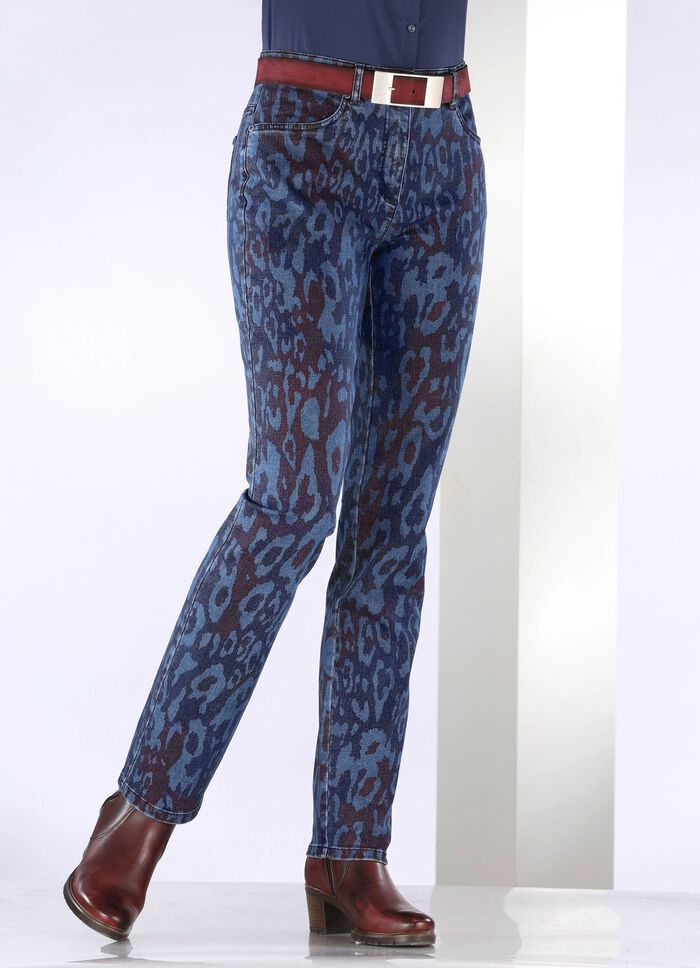 Jeans mit angesagter Tierfelldessinierung 
