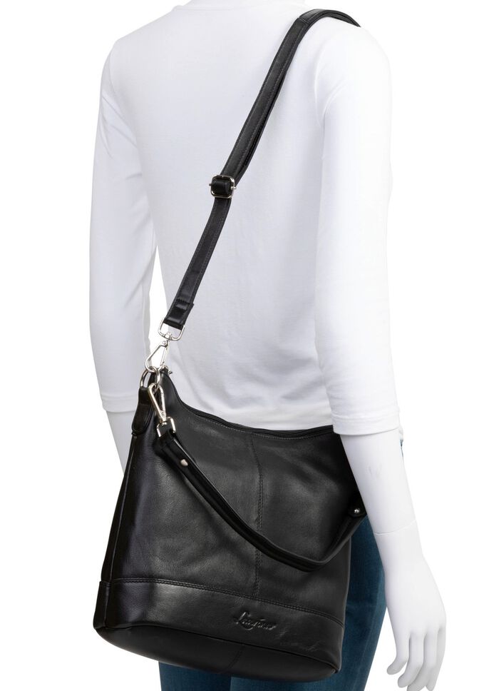 Laurina, Tasche, Damen, mit verstellbarem, abnehmbarem Umh&auml;ngeriemen SCHWARZ