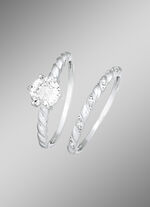 2-teiliges Ring-Set mit synth. Zirkonia 