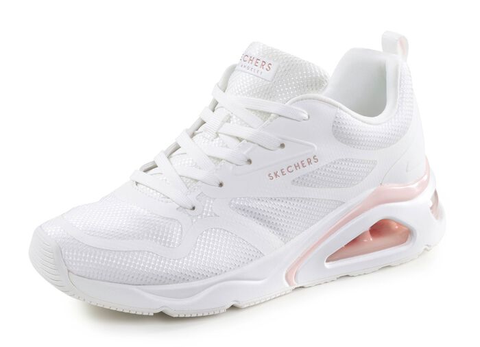 SKECHERS Schn&uuml;r-Sneaker mit sichtbarem Luftpolster WEISS-ROSA
