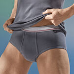 Pfeilring, Dreierpack Slips aus Feinripp, grafit 