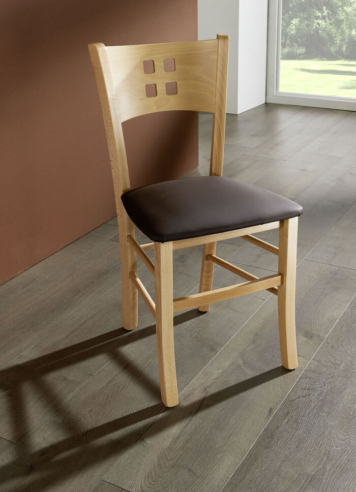 Kombistarke Stühle, Set 2er BUCHE-BRAUN