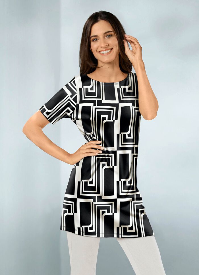 Tunika mit modisch flachem Halsausschnitt 