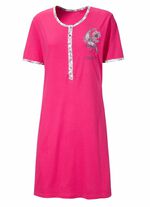 Zweierpack Nachthemden mit langer Knopfleiste, Stickerei sowie kurzen &Auml;rmeln 