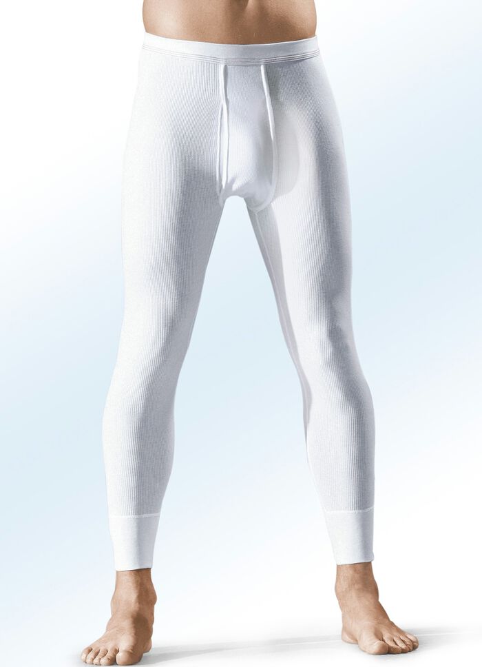 Hermko Zweierpack Unterhosen aus Doppelripp mit Eingriff, weiß 