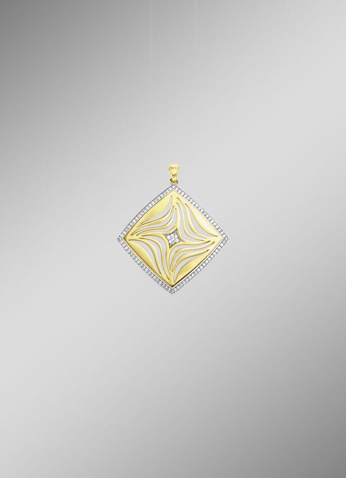 Vergoldeter Anhänger mit Zirkonia- 