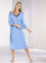 Wadenlanges Nachthemd mit Tüllstickereispitze 