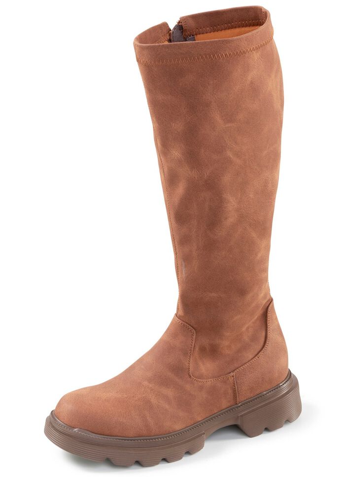 Andrea Conti, klassische Damen-Stiefel, mit Innenrei&szlig;verschluss BRAUN