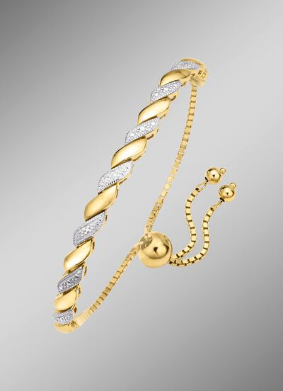 Edles und hochwertiges Armband in Bicolor mit Brillant 