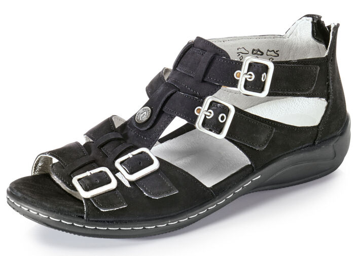 Waldl&auml;ufer Sandale mit verstellbaren Riemchen SCHWARZ