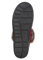 ELENA EDEN, warme Damen-Hausschuhe, Weite H, mit Lammfell BURGUND