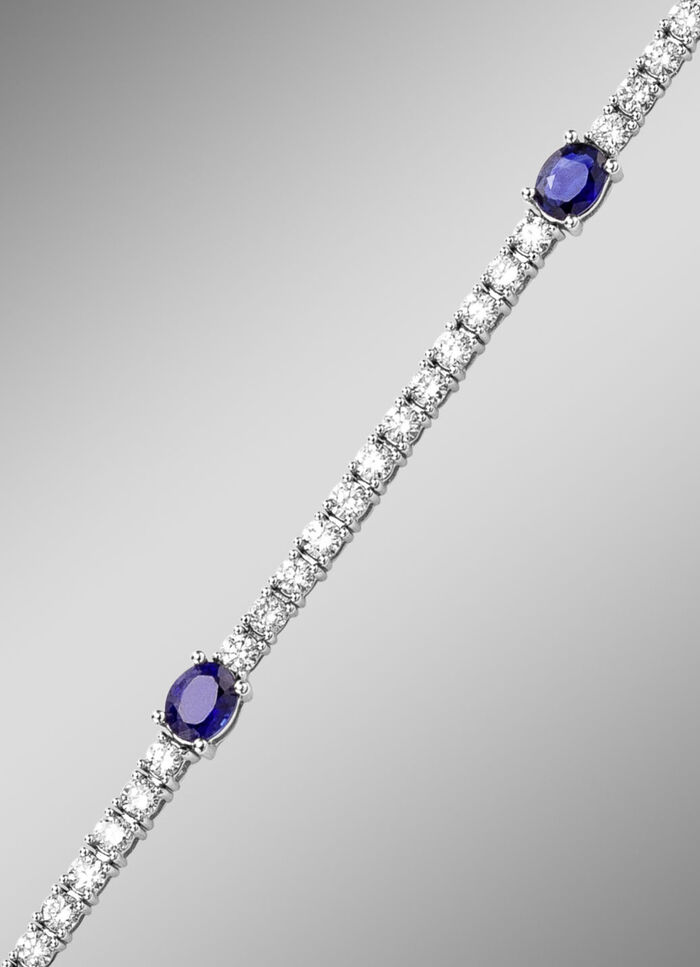 Hochwertiges Armband mit Brillanten und echt Safir 