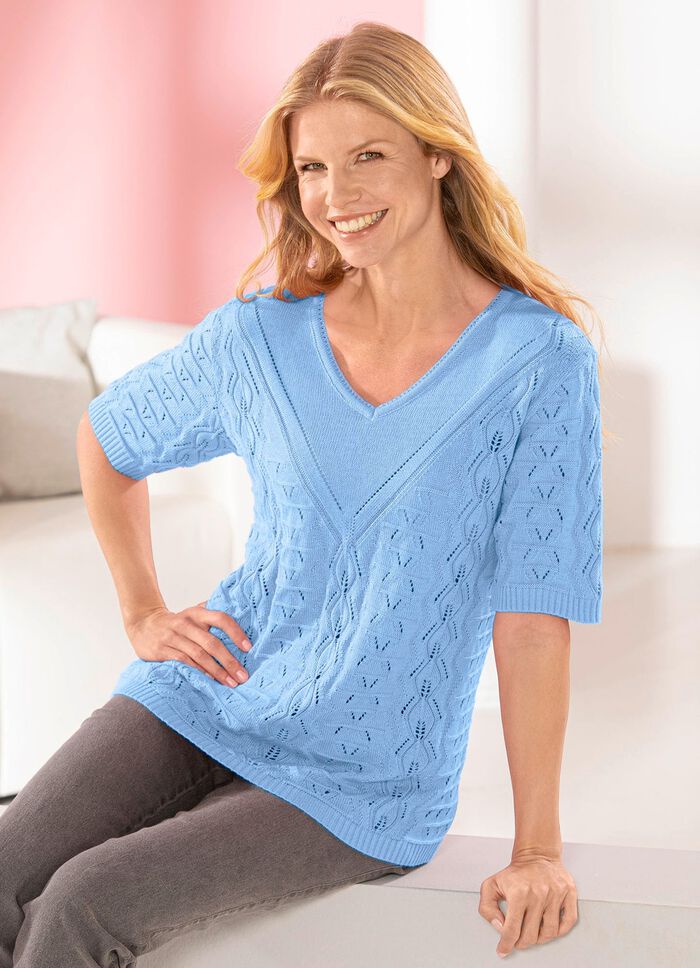 Pulli mit Ajour- und Strukturmuster 