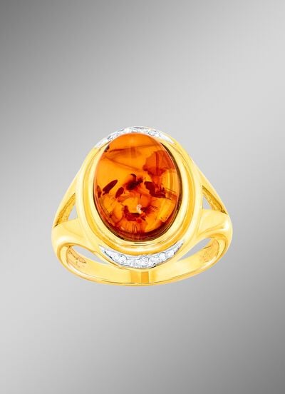 Edler Damenring mit echt Bernstein 