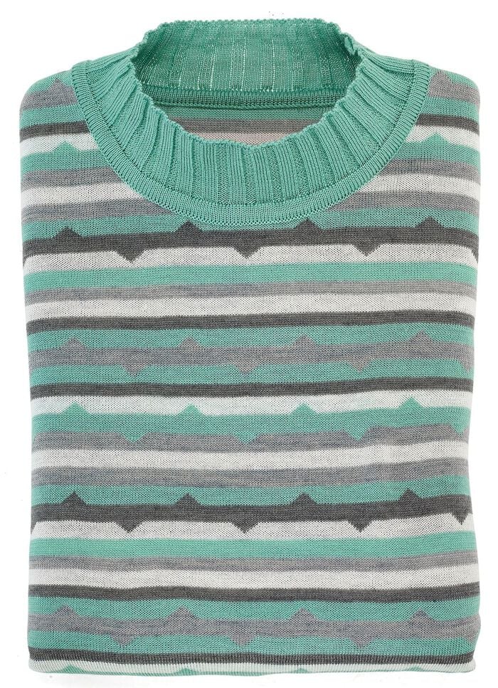 Pullover in Feinstrick MINT-GRAU-ECRU