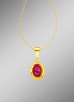 Anhänger mit echtem Rubin-Cabochon 