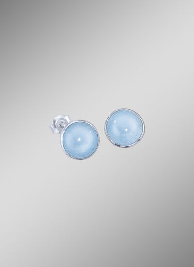 Ohrstecker mit echt Milky-Aquamarin 
