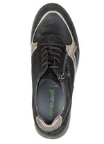 Waldläufer, bequeme Damen-Sneaker, Weite H, mit herausnehmbarem Fußbett SCHWARZ-BRONZE