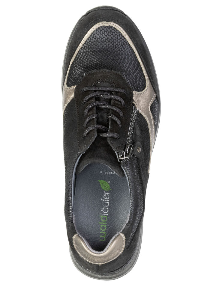 Waldläufer, bequeme Damen-Sneaker, Weite H, mit herausnehmbarem Fußbett SCHWARZ-BRONZE
