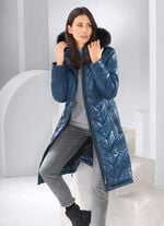 Mantel mit figurfreundlicher L&auml;ngssteppung AZURBLAU